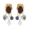 Autumn and Winter Retro High-end Imitation Pearl Gemstone Pendant Earrings, Creative Versatile Earrings