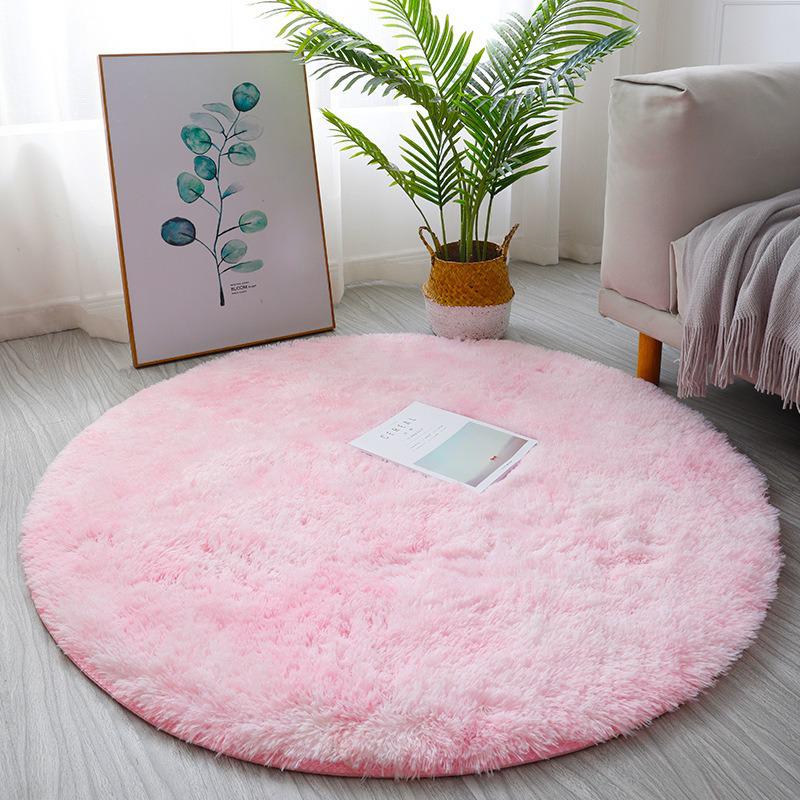 Silk Wool Plush Round Rug - Yoga Mat, Bedside Carpet, Hanging Chair Cushion, Cloakroom Foot Pad