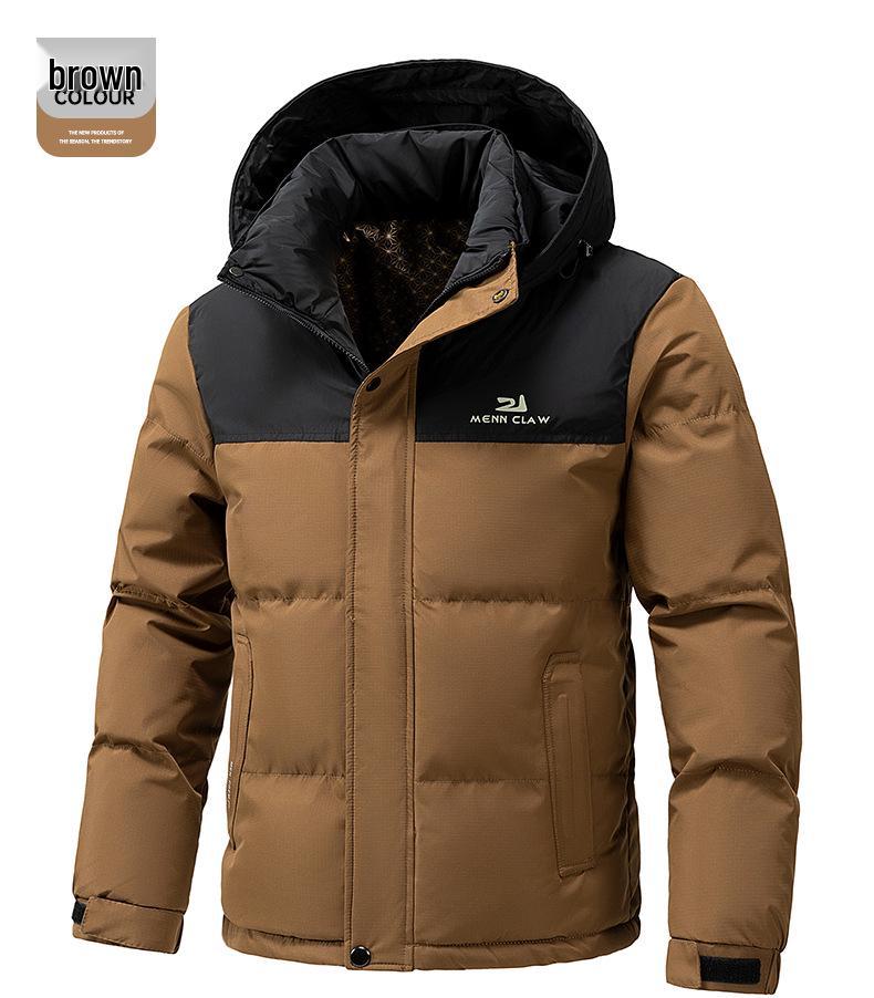 Men's Winter 2025 Thickened Cotton Hooded Jacket - Warm, Loose, Windproof Outerwear