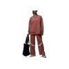 Jordan Solid Color Crew Neck Loose Long Sleeve Sweatshirt Women Tops Brick-Red FB5117-810