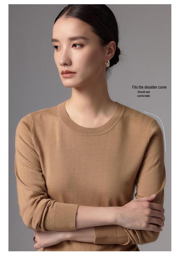 Yangzi Yarn Women's Wool Sweater: 2026 Autumn/Winter Slim Fit Base Layer