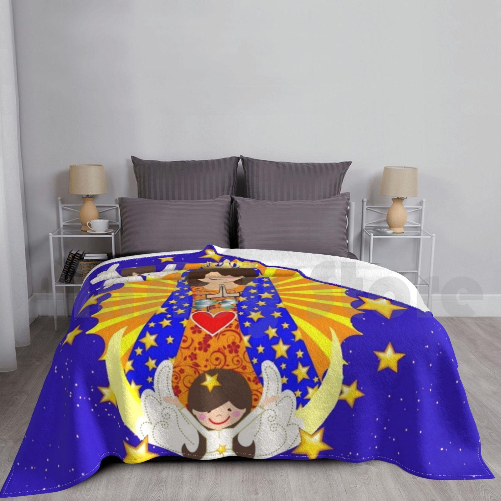 Guadalupe Virgin Mary Virgen De Guadalupe Mexico Mexican Our Lady Blanket Fashion Custom Guadalupe Our Lady Size: 75*100cm, Weight: 230 GSM