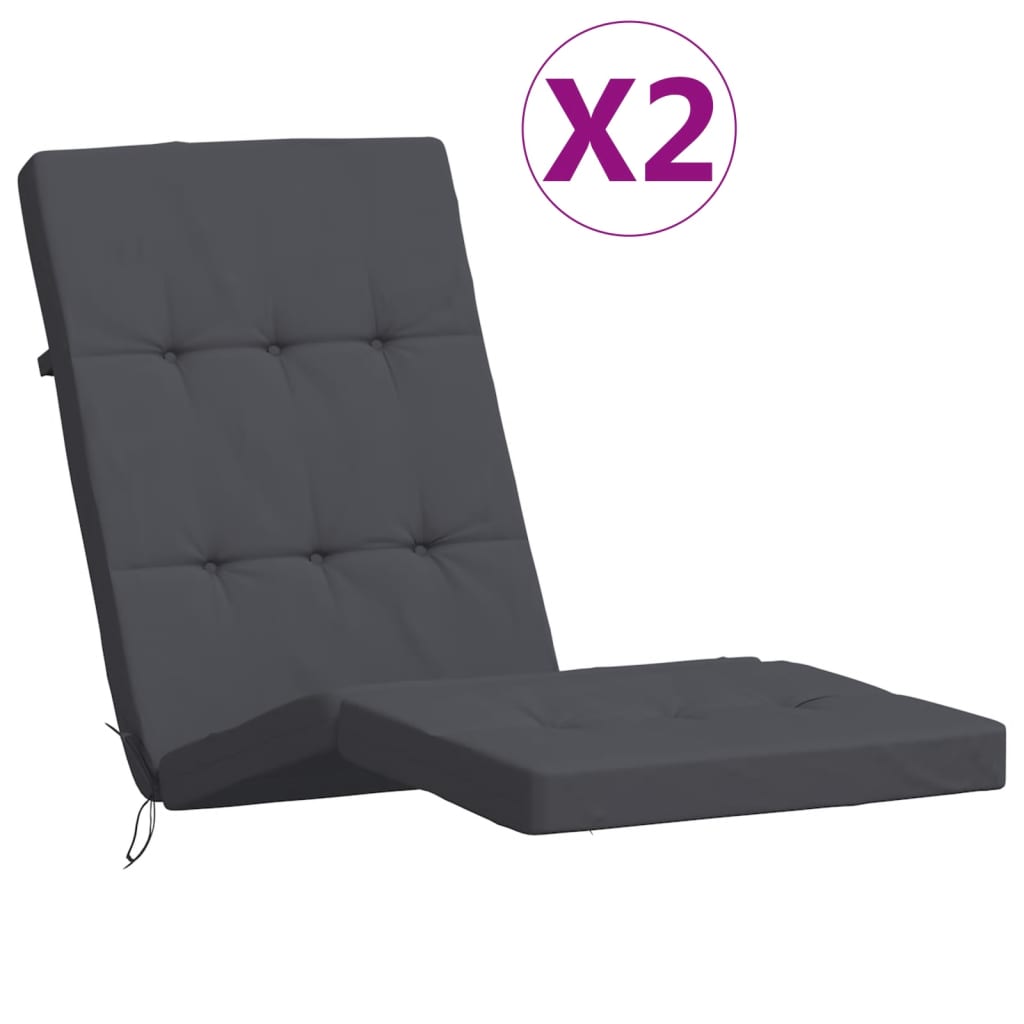 Lounge Chair Cushions 2 Pcs Anthracite Oxford Fabric