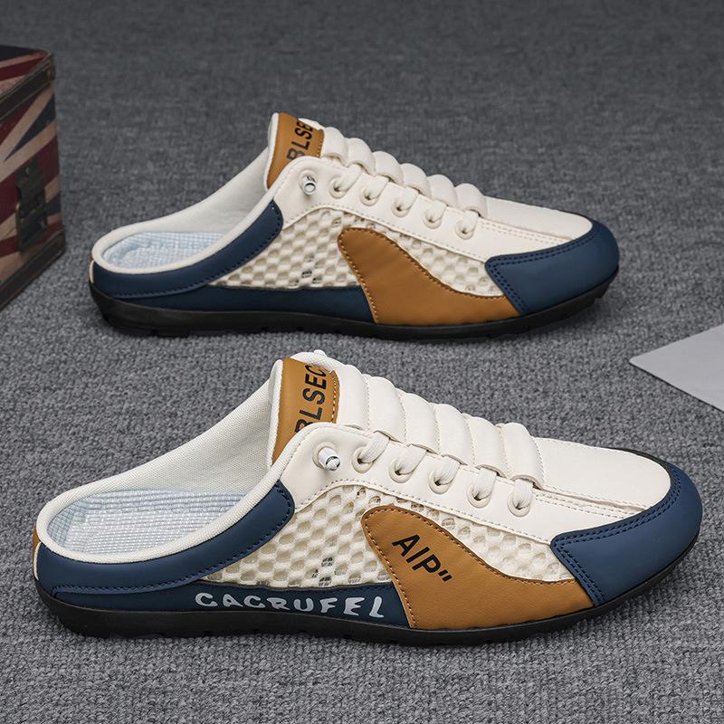 Large Size Men's 2025 Summer New Baotou Sandals Casual Breathable Beach Shoes Men's Trend Versatile Mesh Shoes