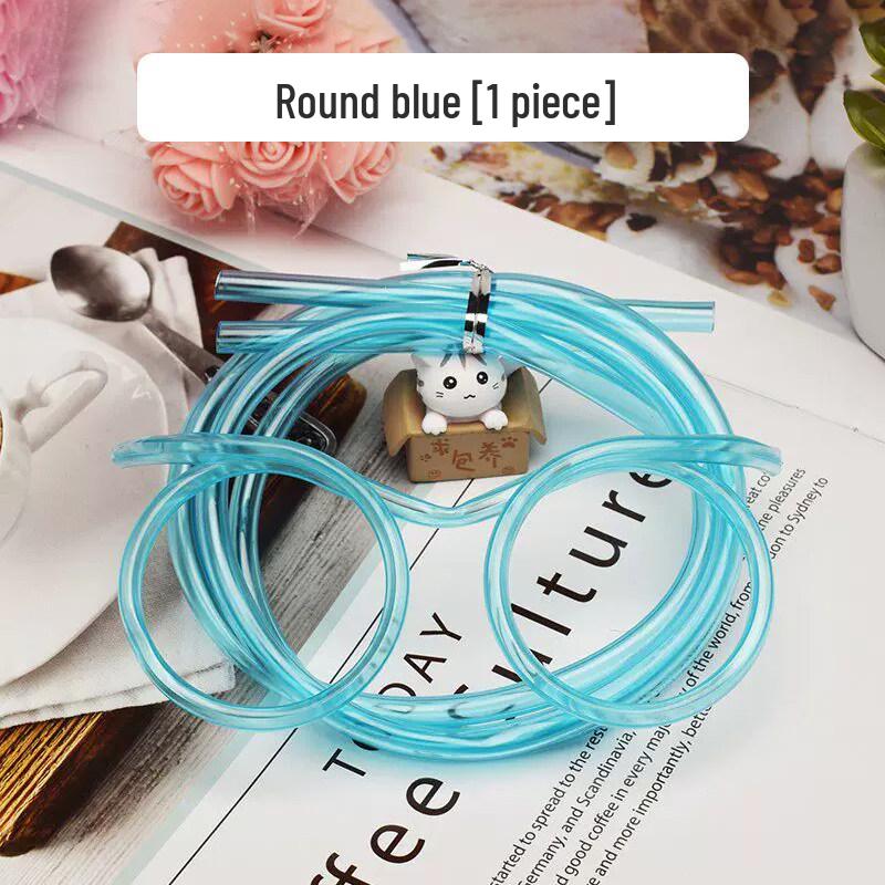 Creative Funny Straw Glasses: Cute, Extra-Long Soft Tube for Lazy Person and Kids to Enjoy Drinks in Style