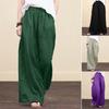 Wide Leg Pants Women Mid Waist Loose Fit Solid Color Comfortable Lady Trousers for Daily Wear
