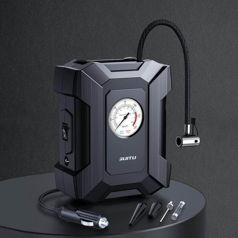 Vehicle Air Pump Car Electric Tire Multi-Function Air Pump 12V Car Tire Pump Dc12v Pointer Model with Line
