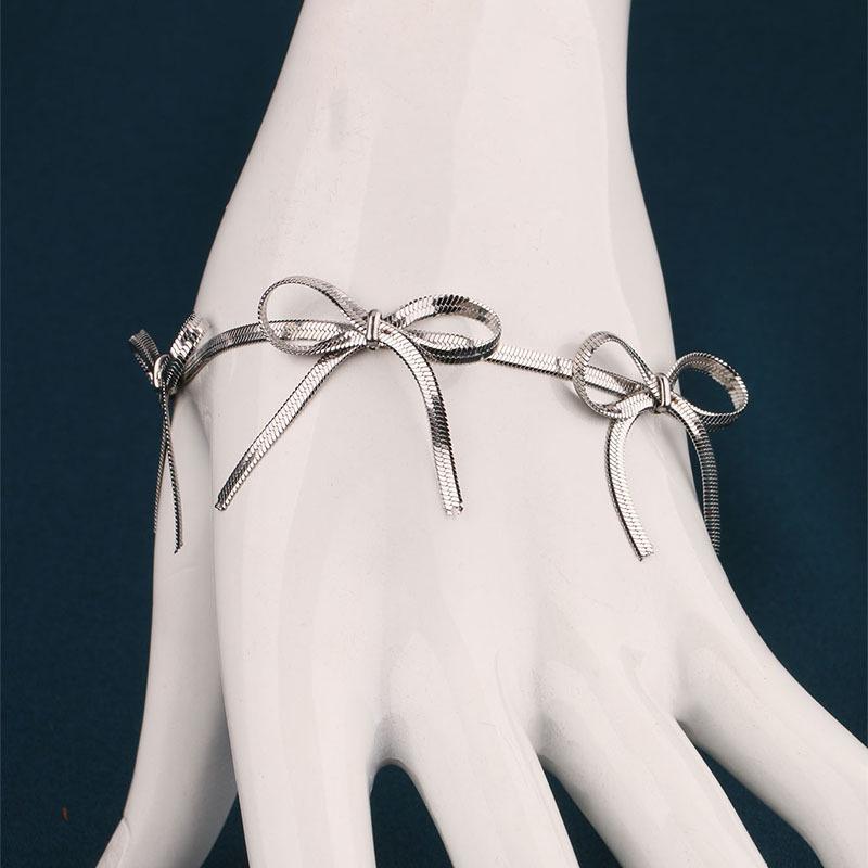 Hot Fashion Bow Stainless Steel Snake Chain - Niche & Versatile Design