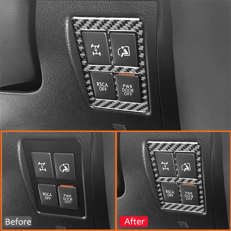For Lexus LX 2008-2015 Accessories Carbon Fiber Auto Driver Right Side Control Panel Buttons Cover Decoration Interior Sticker