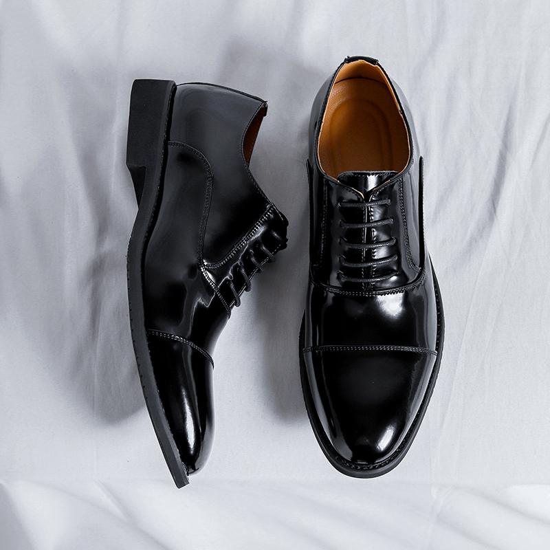 Fashion Leisure Walk Male Sneakers Elegantes PU Leather Men Casual Shoes Business Work Office Oxford Shoes Lace-up Formal Dress Footwear