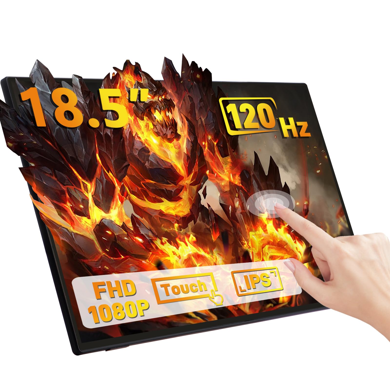 

GeeekPi 1920x1080 Capacitive Touchscreen IPS Display Portable Screen Supports Installing Raspberry Pi 18.5 100-120Hz Monitor, 5/4B/3B/3B+