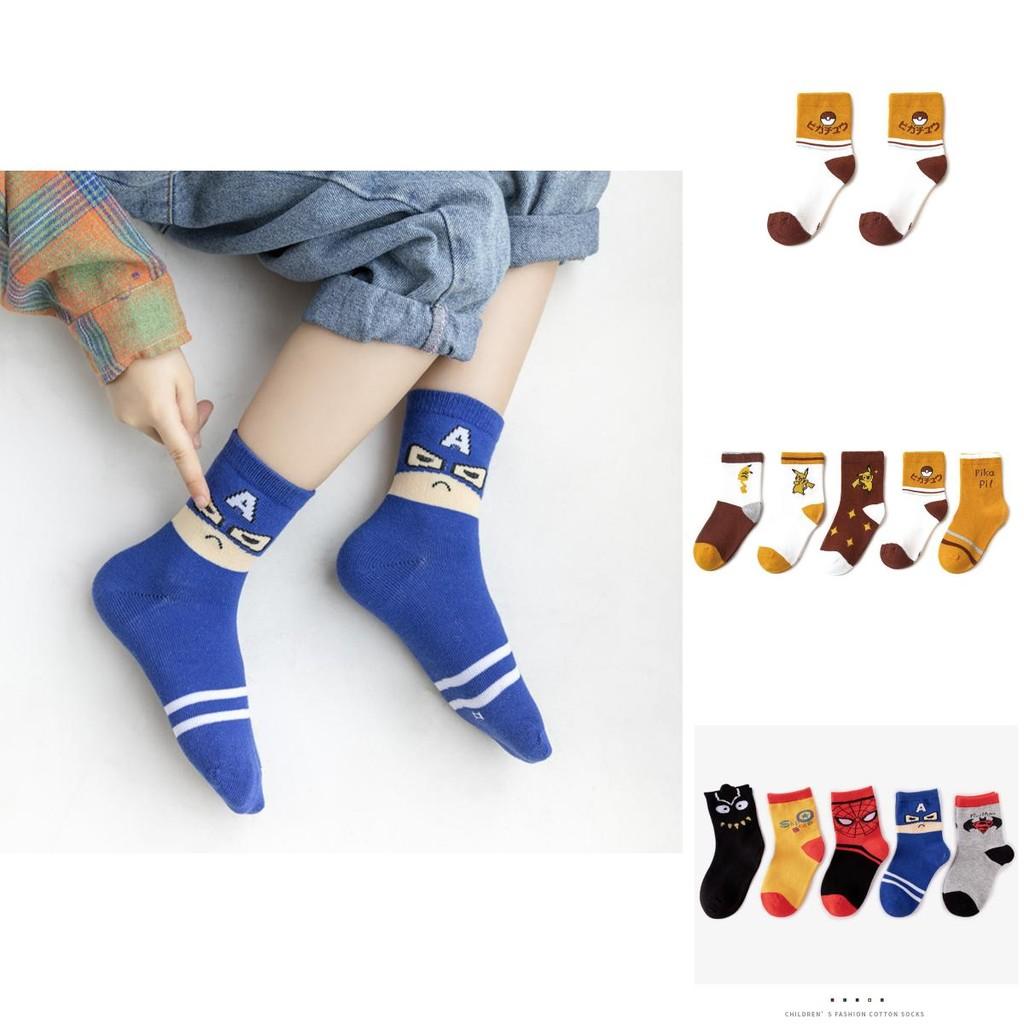 Spider-man Cotton Boys Socks With Cute Cartoon Pattern For Fun And Comfortable Wear