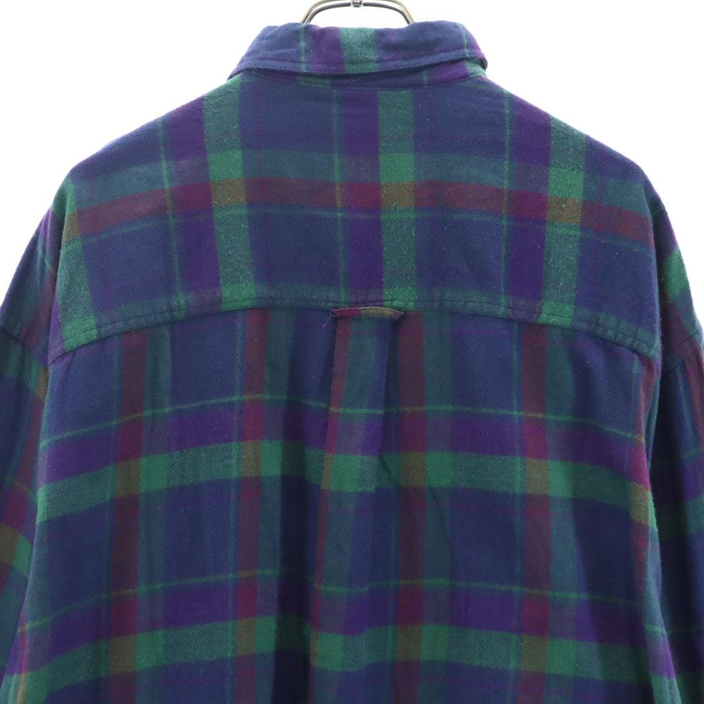 CHAPS RALPH LAUREN 80s vintage Check Pattern Long sleeve flannel Button down shirt Men's Used