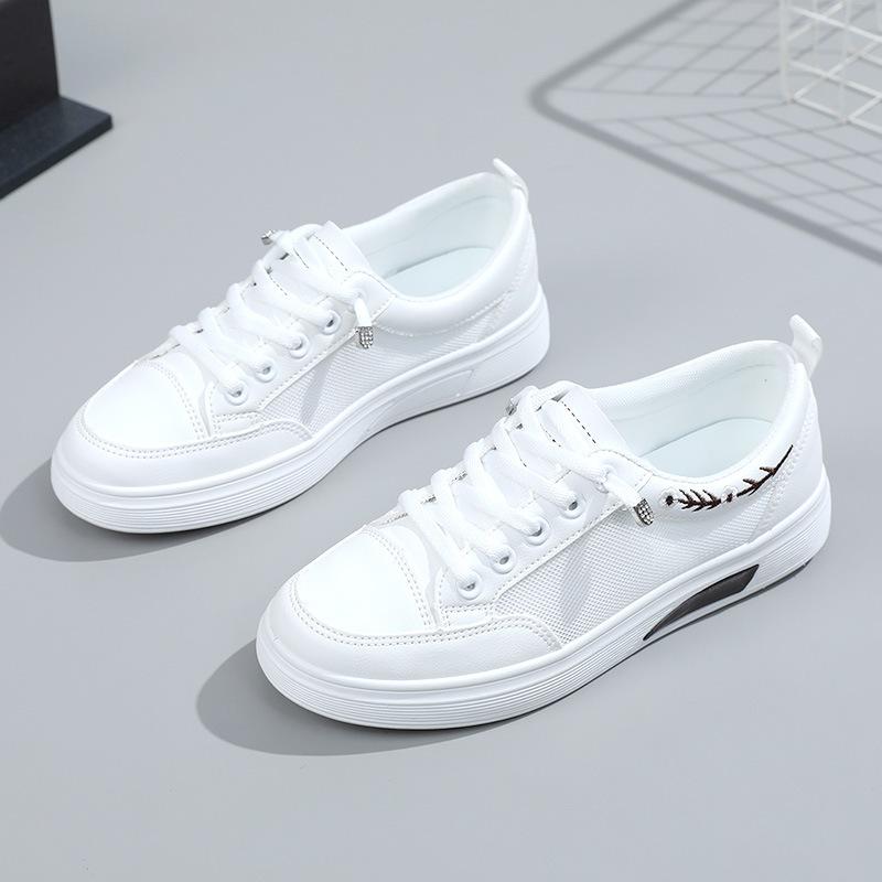 

[Customized] K1012 new board shoes women s 2025 spring and summer breathable mesh shoes thick sole heightening versatile white shoes 40