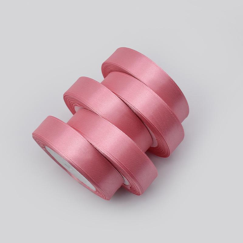 2.5cm Polyester Woven Ribbon for Flower Gift Packaging, Wedding Cakes, and Decorations in Silk Colors