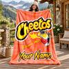 Cheetos Hot Snack Custom Name Flannel Blanket Personalized Soft Warm Plush Throw Blanket Customized Gift for Family Friends