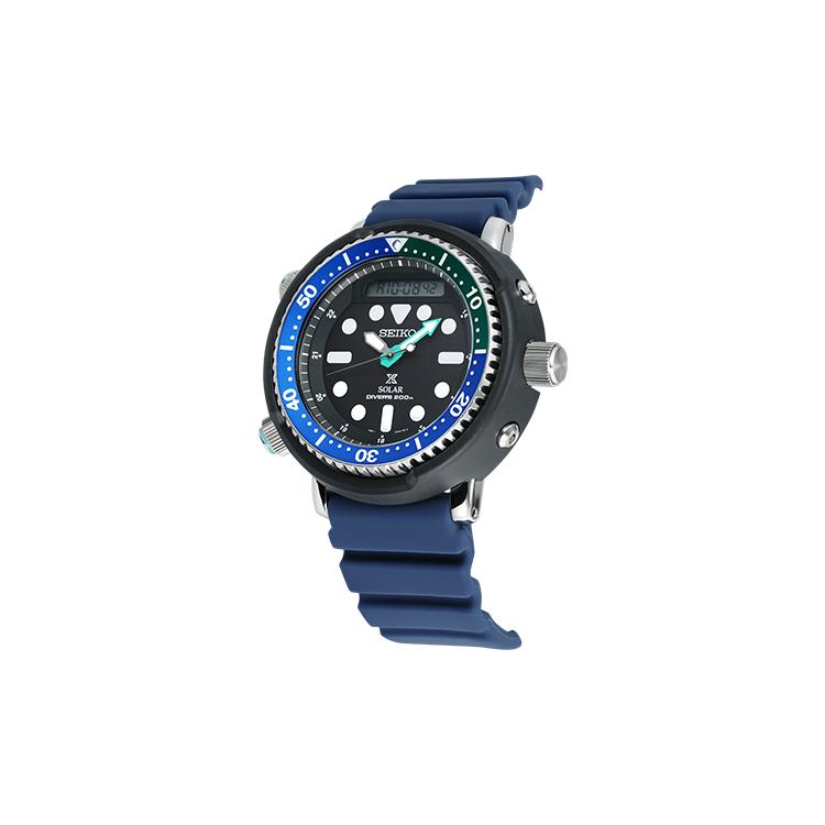 Seiko PROSPEX Solární strojek Silikonový řemínek Hodinky Pánské Hodinky Černý ciferník SNJ039P1