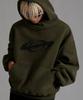 Effect Peach Skin Over Hoodie_Khaki Brown