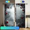 2pcs Gothic Roses Surround the Sky Printed Curtain for Home Decor - Rod Pocket Window Treatment for Bedroom   Office   Kitchen
