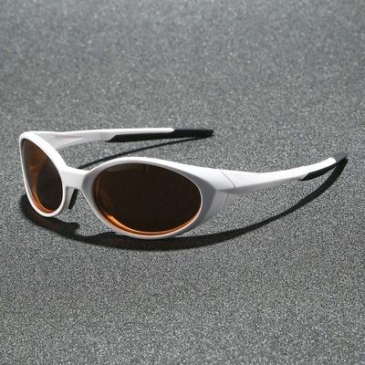 Polariscope Lenses Oval Sport Sunglasses Windproof Frame Ultra-lightweight Y2K Futuristic Eyewear UV400 Protection