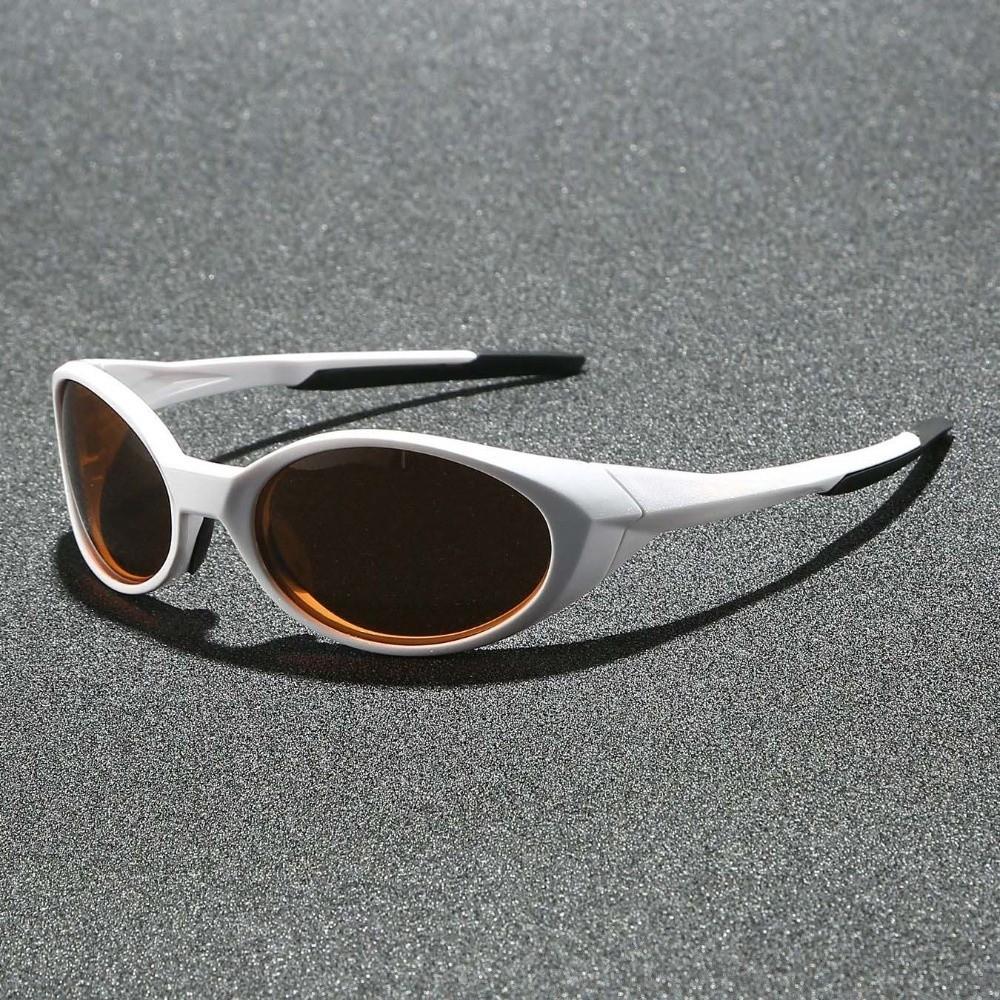 Polariscope Lenses Oval Sport Sunglasses Windproof Frame Ultra-lightweight Y2K Futuristic Eyewear UV400 Protection