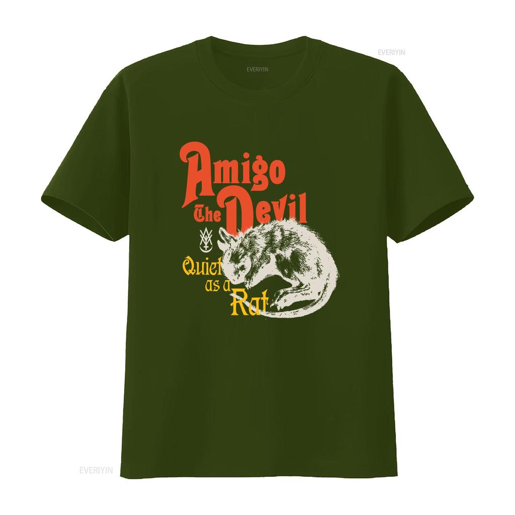 Amigo The Devil Quiet As A Rat T Shirt Black Metal Band vintage Washed designer clothes Unisex Soft Stylish fashion Stretched