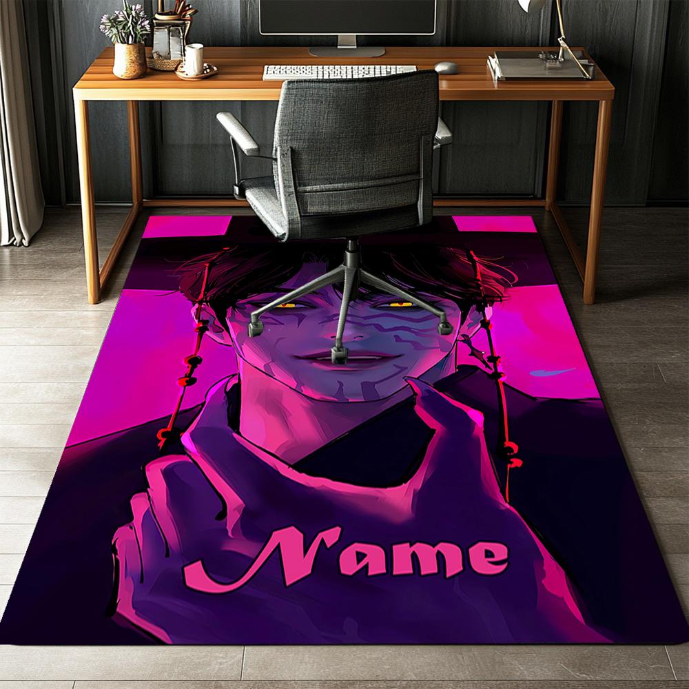 Custom Name KPop Demon Hunters Printed Carpet,Rug for Office Chair Living Room Bedroom Kitchen Room Decor Gifts.
