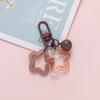 2pcs Korean Version of Ins Small Fresh Color Small Star Bell Keychain Candy Color Keyring Pendant Women Bag Keychain Accessories
