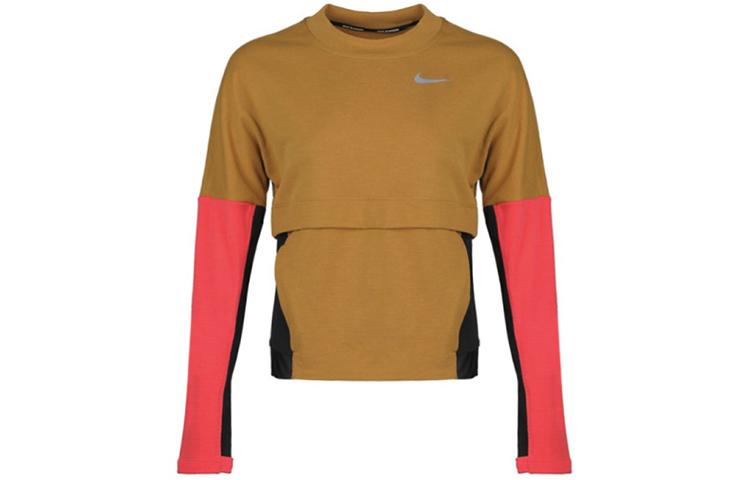 Nike Sweatshirts Women s Khaki Crew Neck Moderate Regular AJ8672-790 XL