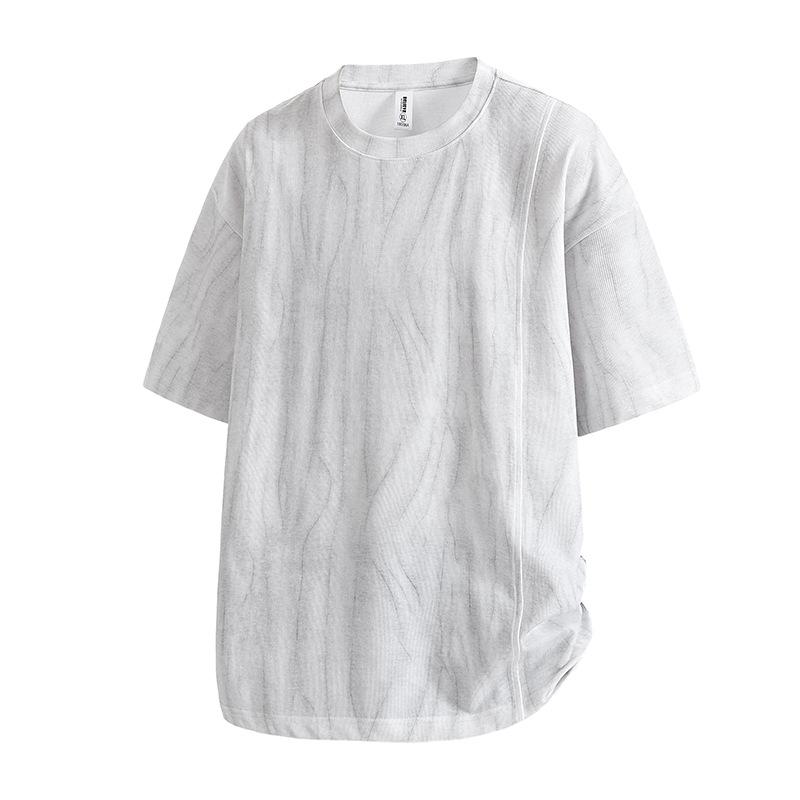 Short Sleeved Men's T-shirt Ice Silk Thin Round Neck Breathable Casual Top