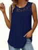 2025 Women's Plus Size Sleeveless Lace Pleated Blouse with Waist Cinching