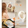 7 Wall Mounted Makeup Mirror with Powerful Suction Cup Double Sided 1X 10X Magnification 3 Color Lights and Adjustable Brightn