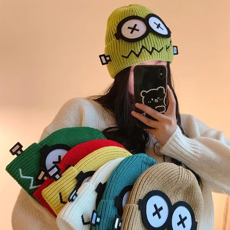 Adorable Cartoon Knit Beanie Hat For Women Warm Ear Protection Winter Headwear