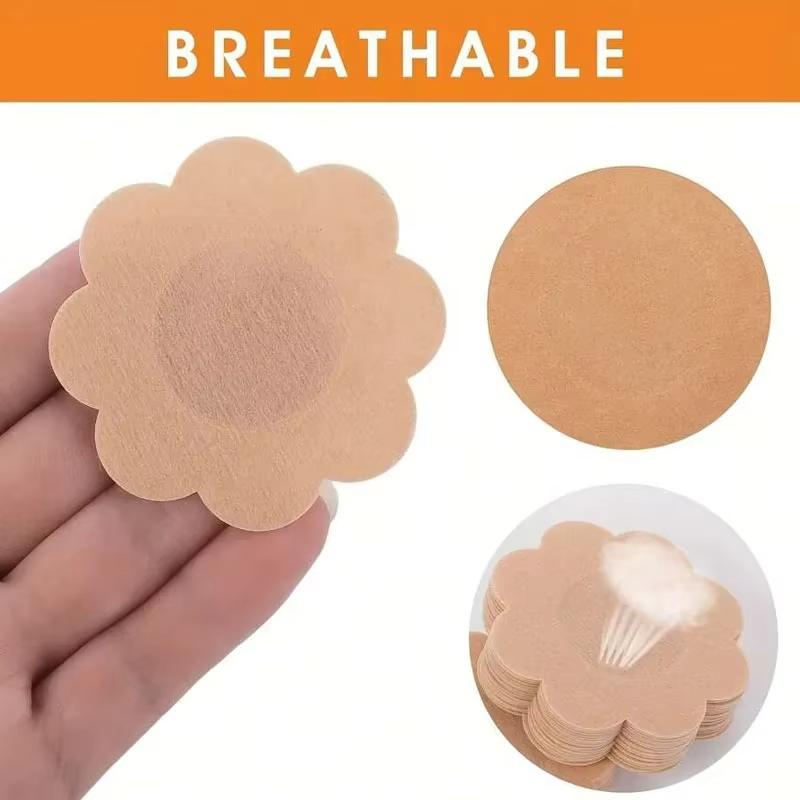 Extra Large One-Use Sticky Bra Pads, Thin Elastic Non-Woven Breast Nipple Covers, Push-Up Design, Suitable for Large Busts