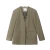 Korean Style Casual V-neck Blazer for Women's In Fall