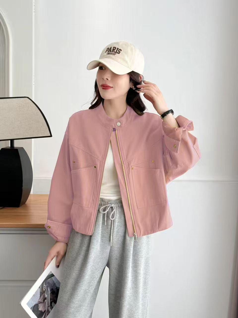 

Корейский стиль, маленькая куртка-стойка для женщин - Шикарный и универсальный дизайн Весна 2025 Medium