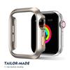 For Apple Watch Series 10 42mm Case Shockproof PC Watch Cover with Orange 3D Textured Button - Starlight