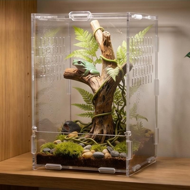 Amphibian Breeding Box Convenient Terrarium with Front Opening Door For Easy Maintenances Jumping Spiders Encloure