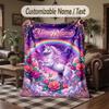 Coperta da divano a tema unicorno con nome personalizzato, coperta morbida e accogliente per casa, divano, letto