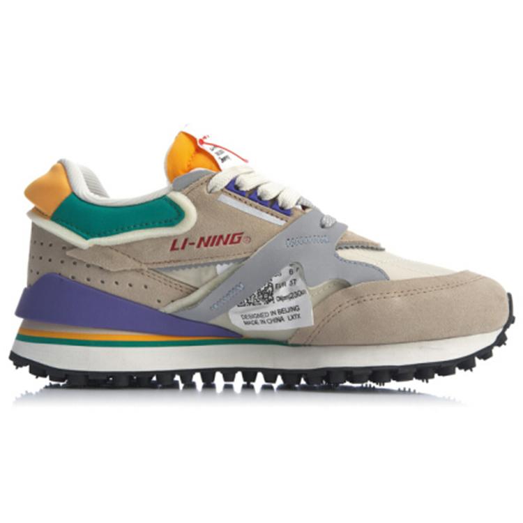 Li Ning Slip Resistant, Abrasion Resistant, Lightweight Low Top Casual Shoes Women's Mist Apricot AGCP382-4