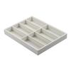 Velvet Organizer Tray for Jewelry Watches Glasses 8 Compartments Stackable Storage Box 11x11x1cm Cloth Material Grey Beige