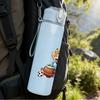 1PC Sitting Little Bear Pattern 750ml Color Plastic Sports Water Bottle Leakproof Flip Straw Lid Suitable for Sports Office Home Use