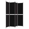 4 Piece Black Room Divider 200 X 220 Cm Fabric