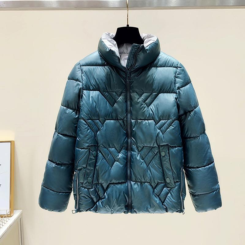 New down cotton cotton jacket thickened short stand-up collar cotton-padded jacket mother clothing bread jacket small winter coat