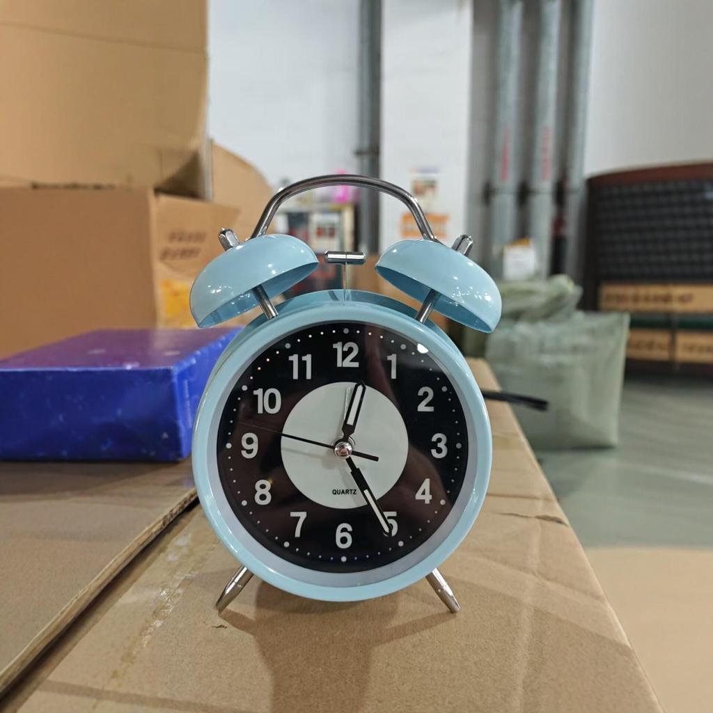 Luminous Silent Student Alarm Clock with Loud Bells and Night Light for Bedroom