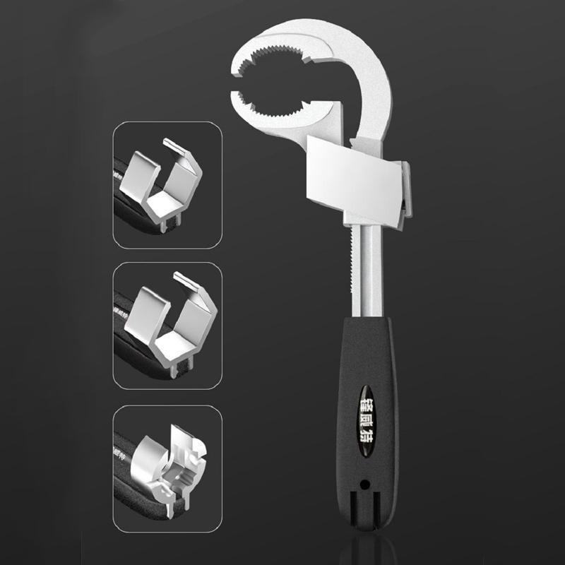 

Универсальный регулируемый двухсторонний гаечный ключ из алюминиевого сплава, многофункциональный ключ для ванны, ручной инструмент для ремонта ванной комнаты чёрный