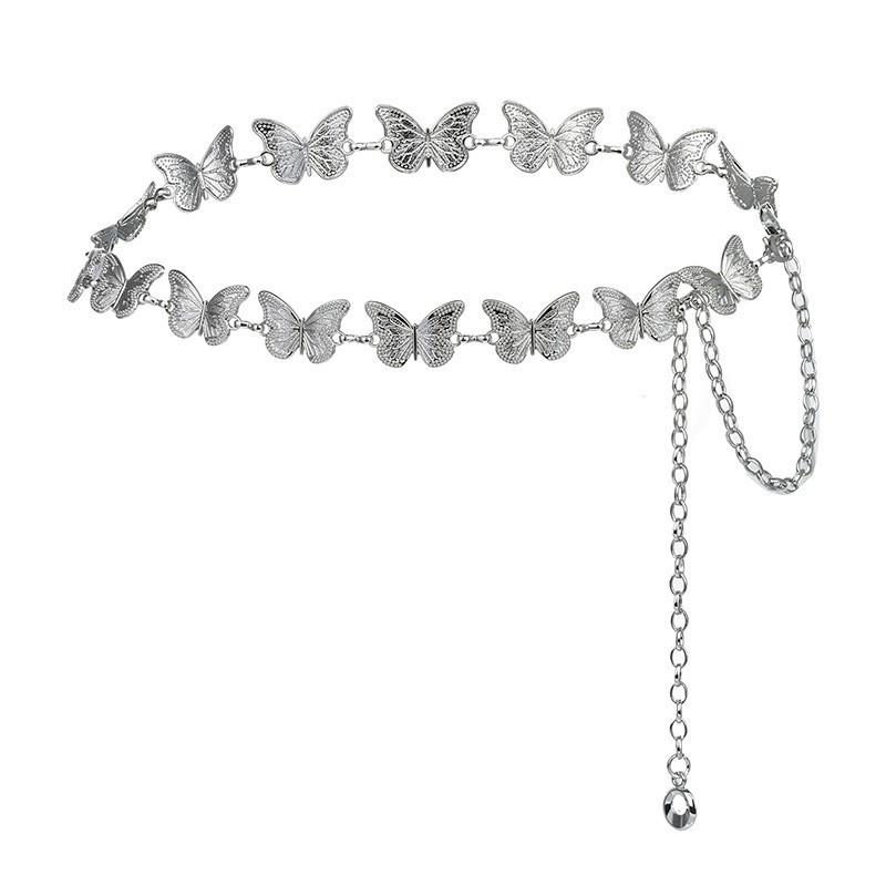Butterfly Waist Chain Accessories Niche Design Belt Metal Belt Chain Jk Uniform Accessories Tide