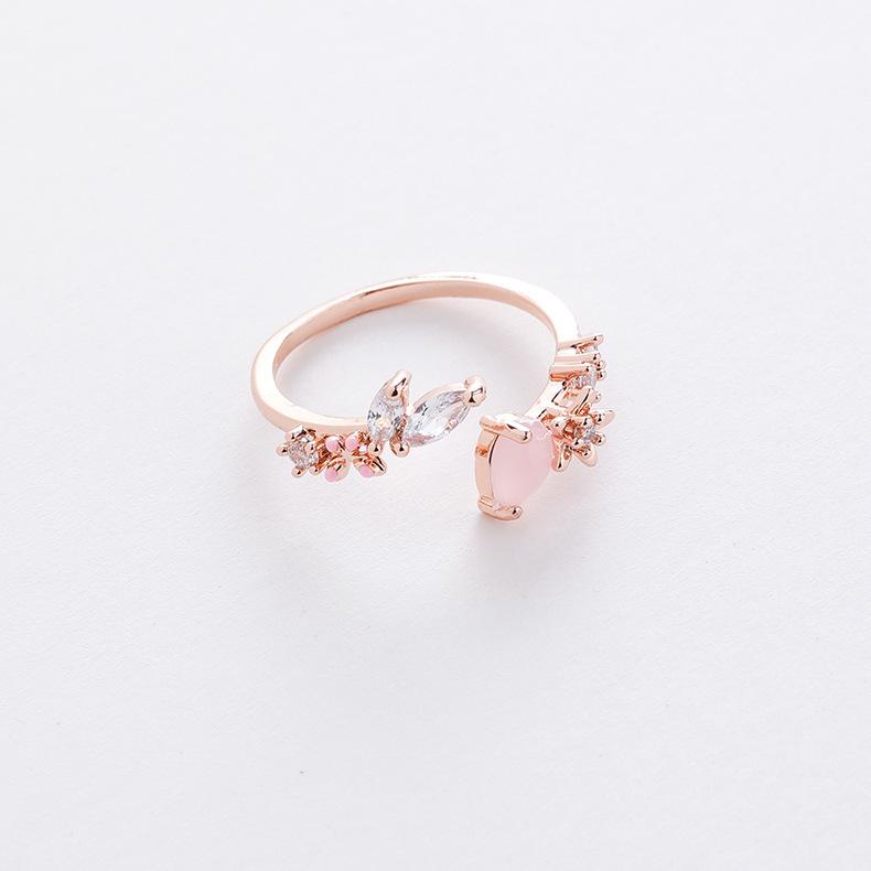 A variety of micro-set crystal zircon ring sweet and elegant ring popular jewelry