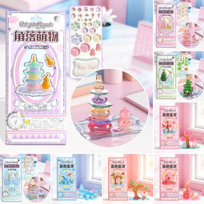 3D-Sticker Einfache DIY-Montage Kristall-Miniatur-Szenen Aufgestapelte Puffy-PVC-Dekorationssticker für Kinder Erwachsene