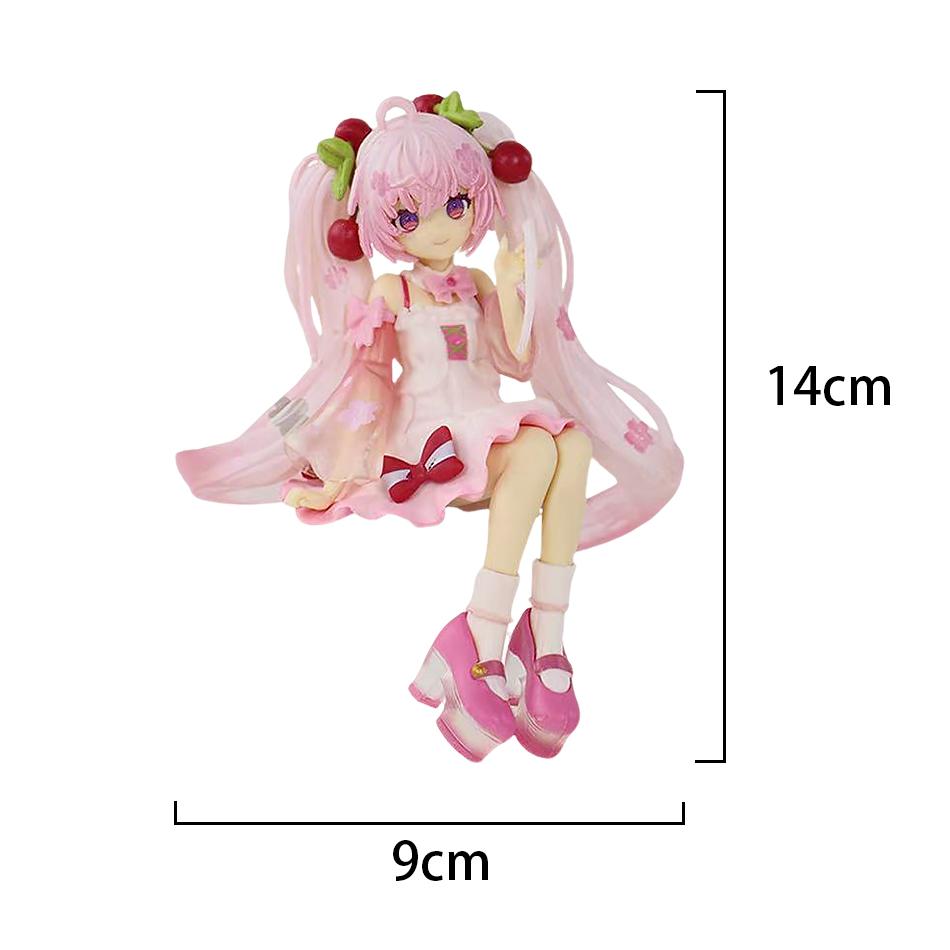 14Cm Hatsune Miku Vocalod Noodles Stopper Cherry Blossom Sakura Action Figure Doll Model Toy Home Kawaii Miku Birthday Gift